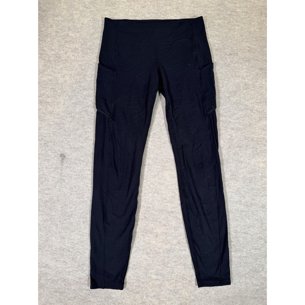 Lululemon Leggings Womens 8 Black High Rise Ankle Pockets Zip Pocket Yoga Gym